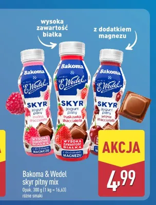 Skyr pitny mix Bakoma & Wedel promocja w Aldi