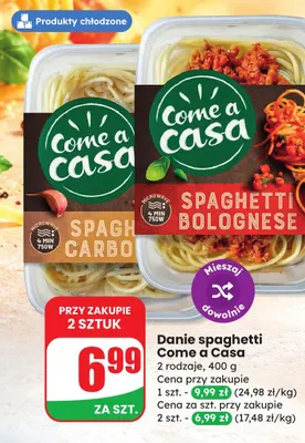 Danie spaghetti bolognese Come a Casa promocja w Dino