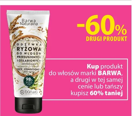 Odżywka ryżowa do włosów przesuszonych i osłabionych promocja w Hebe