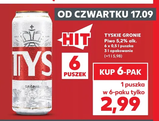 Piwo Tyskie Gronie 6-pak promocja w Kaufland