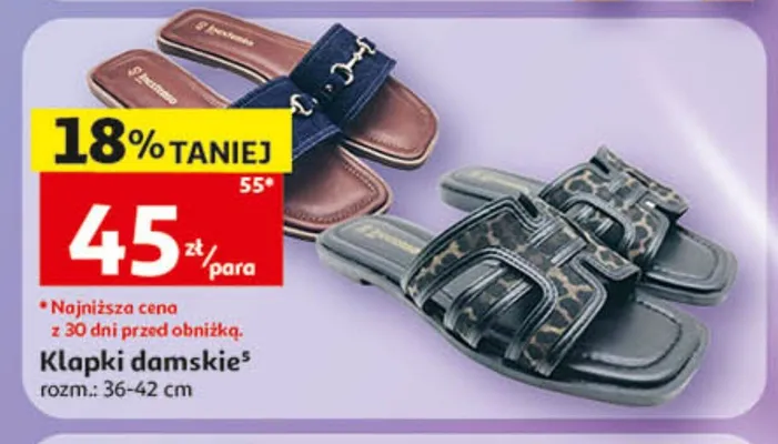 Klapki damskie promocja w Auchan