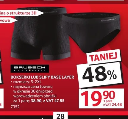 Bokserki lub slipy BRUBECK Base Layer promocja w Selgros