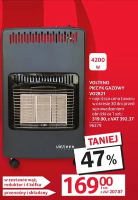 Piec gazowy Volteno VD2821 4200W promocja w Selgros