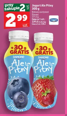 Jogurt Ale Pitny jagodowy Danone promocja w TOPAZ