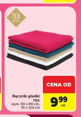 Ręcznik gładki TEX promocja w Carrefour