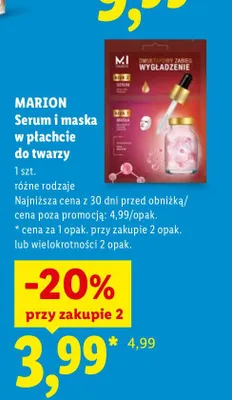 Serum i maska w płachcie do twarzy Marion promocja w Lidl