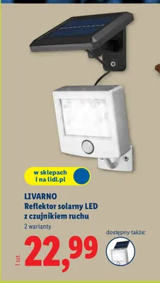 Reflektor solarny LED z czujnikiem ruchu promocja w Lidl