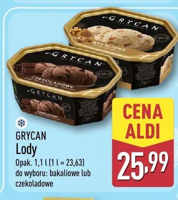 Lody Grycan bakaliowe promocja w Aldi