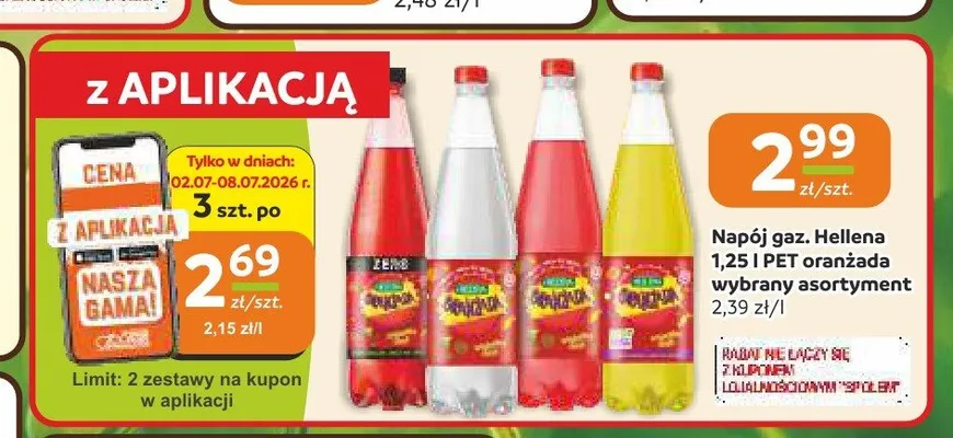 Napój gazowany Hellena oranżada promocja w Społem Częstochowa