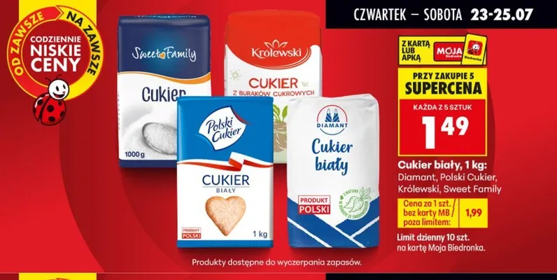 Cukier biały Królewski promocja w Biedronka