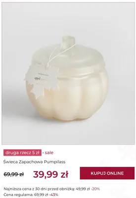 Świeca zapachowa Pumpilass home & you promocja w home&you