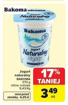 Jogurt naturalny gęsty BAKOMA promocja w Carrefour Market