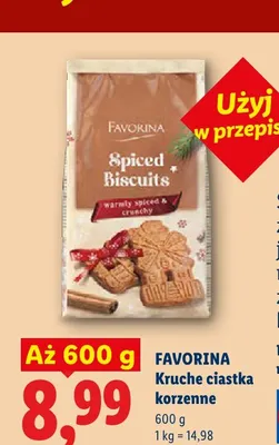 Kruche ciastka korzenne Favorina promocja w Lidl