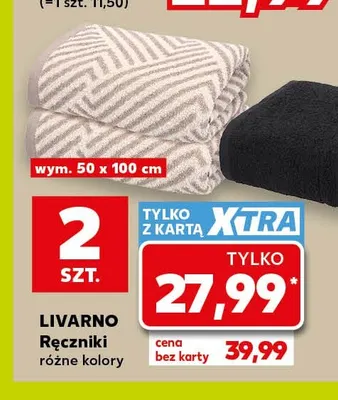 Ręczniki 2-pak Livarno 50x100 cm promocja w Kaufland