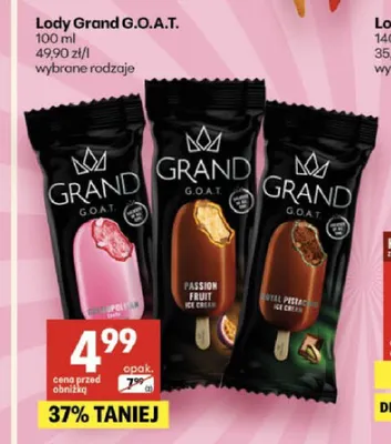 Lody na patyku Grand G.O.A.T. Passion Fruit promocja w Delikatesy Centrum