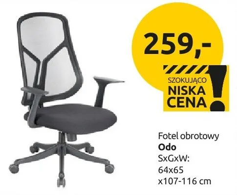 Fotel obrotowy Odo promocja w Black Red White