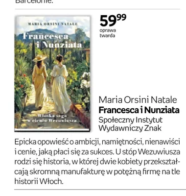 Książka Francesca i Nunziata Maria Orsini Natale promocja w Empik