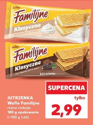 Wafle Familijne Klasyczne kakaowe Jutrzenka promocja w Kaufland