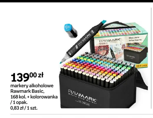 Markery alkoholowe Rawmark Basic 168 kolorów + kolorowanka promocja w Empik