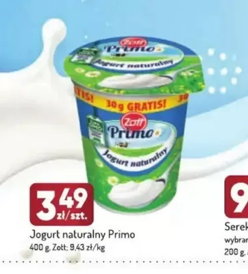 Jogurt naturalny Primo Zott promocja w Avita