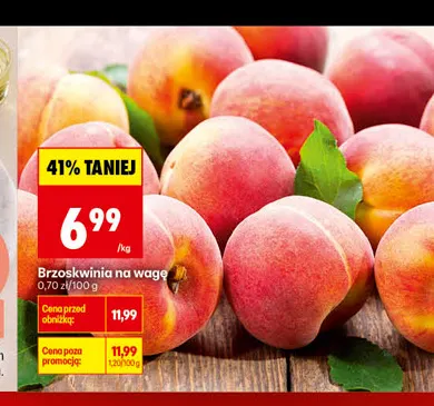 Brzoskwinie na wagę promocja w Biedronka