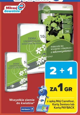Ziemia uniwersalna warzywno-kwiatowa Green Garden promocja w Carrefour Market