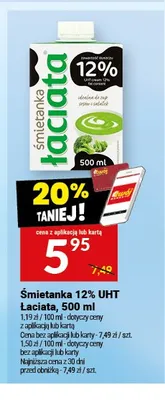 Śmietanka 12% UHT Łaciata 500ml promocja w Twój Market