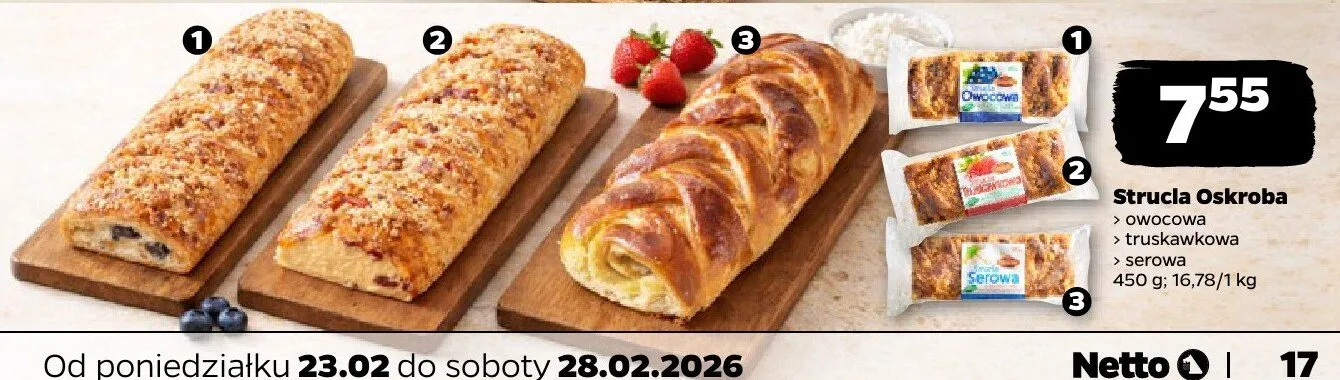 Strucla Oskroba owocowa promocja w Netto