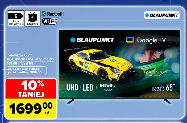 Telewizor 65" Blaupunkt promocja w Carrefour
