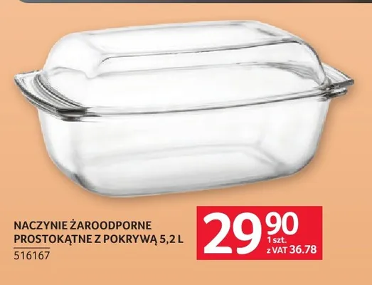 Naczynie żaroodporne prostokątne z pokrywą 5,2 l promocja w Selgros