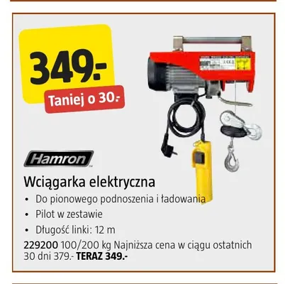 Wciągarka elektryczna Hamron promocja w Jula