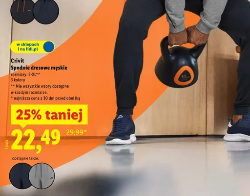 Spodnie dresowe męskie promocja w Lidl