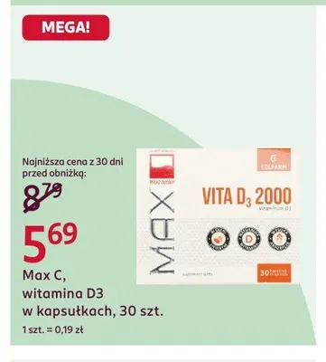 Witamina D3 Max C w kapsułkach promocja w Rossmann