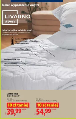 Kołdra Hydrocool Livarno Home 140x200 cm promocja w Lidl