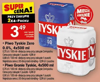 Piwo Tyskie Zero 0,0% promocja w Twój Market