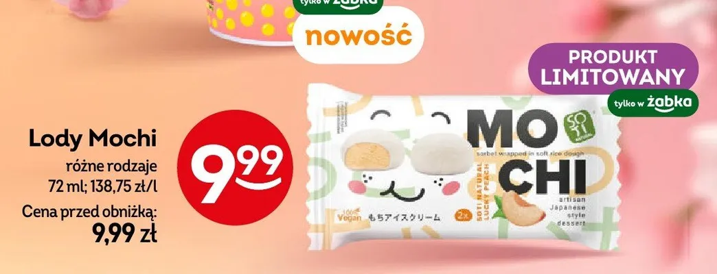 Lody Mochi różne rodzaje promocja w Żabka