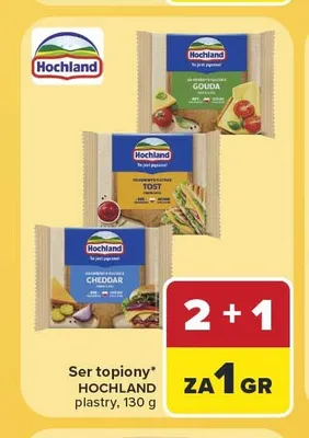 Ser topiony w plastrach Hochland Cheddar promocja w Carrefour Market