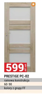 Drzwi PRESTIGE PC-02 ramowa konstrukcja 60-90 kolory z grupy FF promocja w Merkury Market