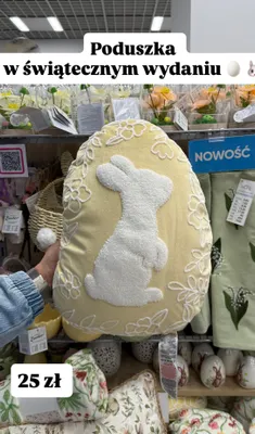 Poduszka wielkanocna jajko z królikiem promocja w Pepco