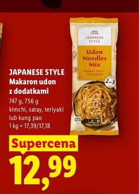 Makaron udon z dodatkami Japanese Style Satay promocja w Lidl