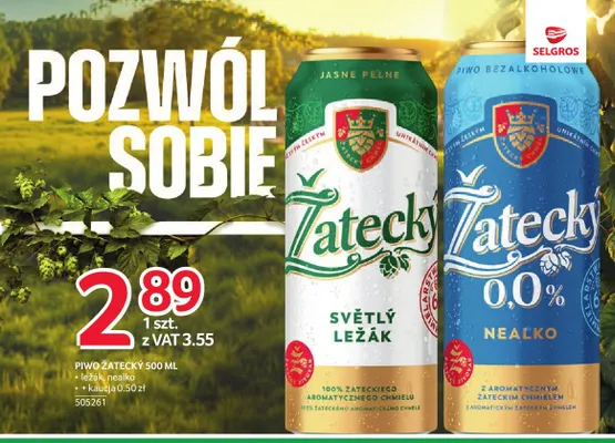 Piwo bezalkoholowe Žatecký Nealko promocja w Selgros