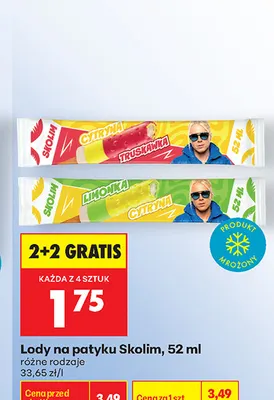 Lody na patyku Skolim limonka cytryna promocja w Biedronka