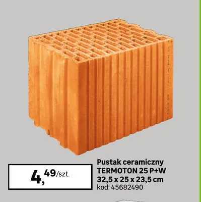 Pustak ceramiczny Termoton 25 P+W 32,5x25x23,5 cm promocja w Leroy Merlin