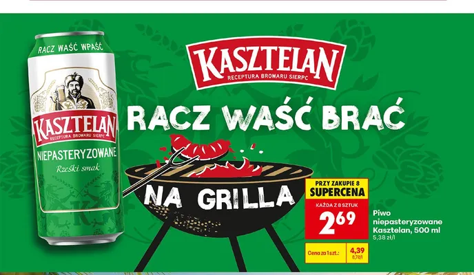 Piwo niepasteryzowane Kasztelan promocja w Biedronka