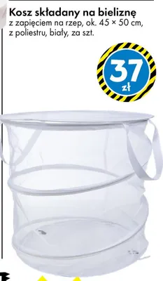 Kosz składany na bieliznę z zapięciem na rzep promocja w Tedi