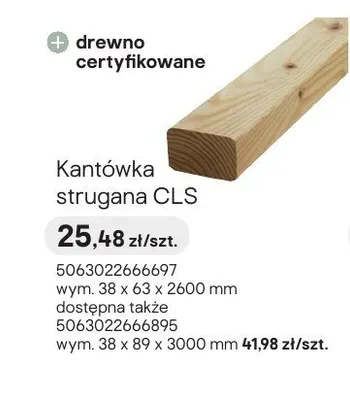 Kantówka strugana CLS promocja w Castorama