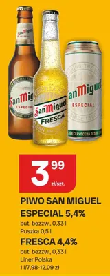 Piwo San Miguel Especial 5,4% but. bezzw. promocja w Chorten