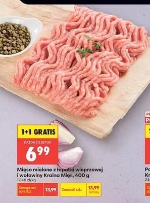 Mięso mielone z łopatki wieprzowej i wołowiny Kraina Mięs promocja w Biedronka