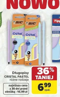 Długopisy Cristal Pastel BIC promocja w Carrefour