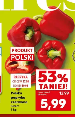 Papryka czerwona polska promocja w Kaufland